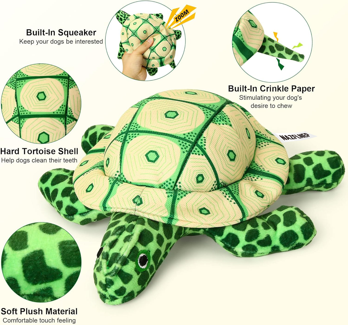 NAZFLNEP Dog Squeaky Toys  (Turtle)