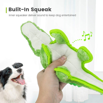 NAZFLNEP Interactive Squeaky Toys (Light Green, Crocodile)