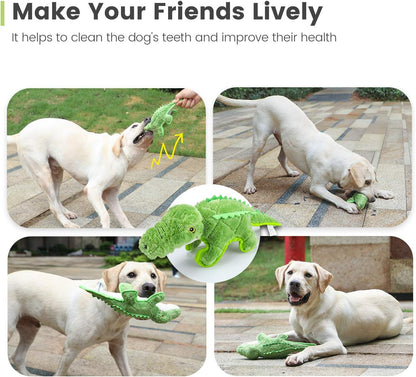 NAZFLNEP Interactive Squeaky Toys (Light Green, Crocodile)