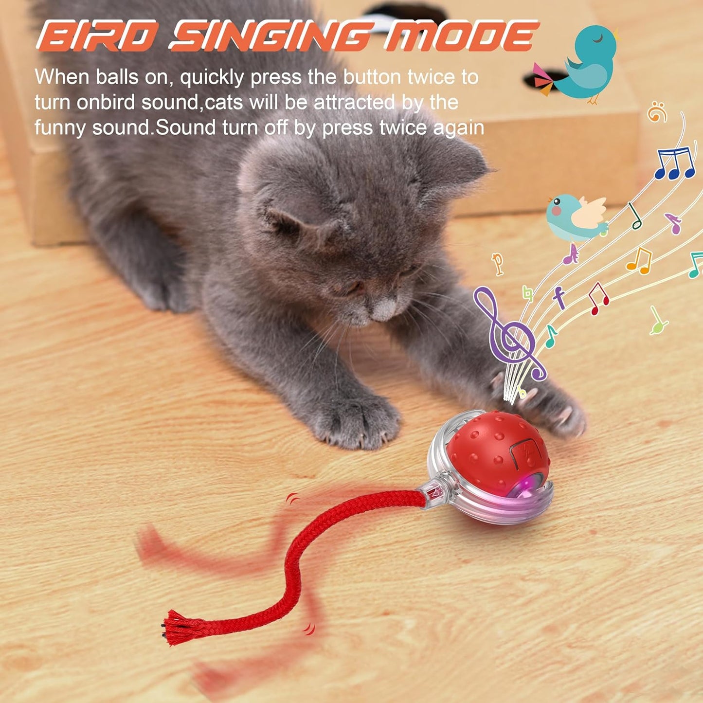 NAZFLNEP Interactive Cat Toys Ball (Long Tail)